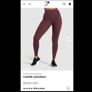 Gymshark Lustre Leggings in Berry Red- Small